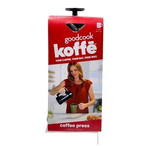 NWB Goodcook koffe Coffee Press 1 Liter 34oz Black Glass Simple Sleek Durable